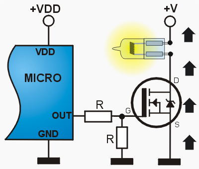 Como conectar un mosfet de potencia a un microcontrolador - Inventable